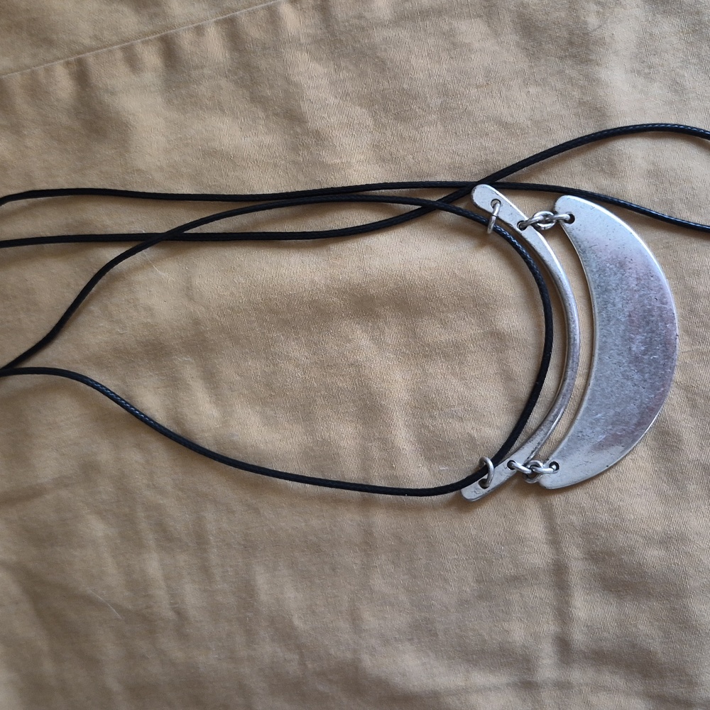 Art Deco Geometric Crescent Statement Pull Cord S… - image 5